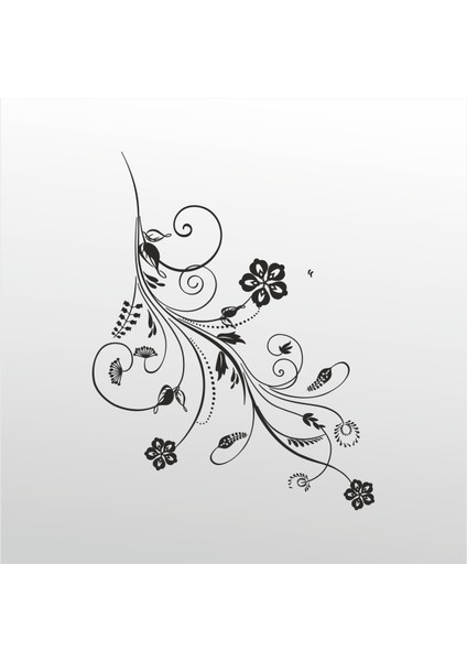 Folyo Sticker Çiçek Deseni 200 cm Uzunluk Dekoratif Sticker