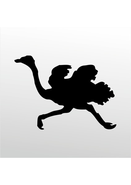 Folyo Sticker Deve Kuşu 80 cm Uzunluk Dekoratif Sticker