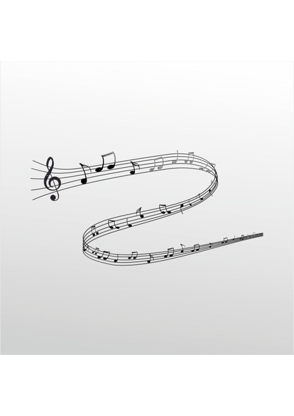 Folyo Sticker Müzik Notaları 100 cm Uzunluk Dekoratif Sticker