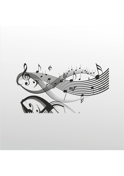 Folyo Sticker Müzik Notaları 101 130 cm Uzunluk Dekoratif Sticker