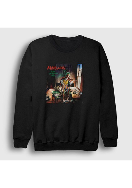 Unisex Siyah Tear Marillion Sweatshirt