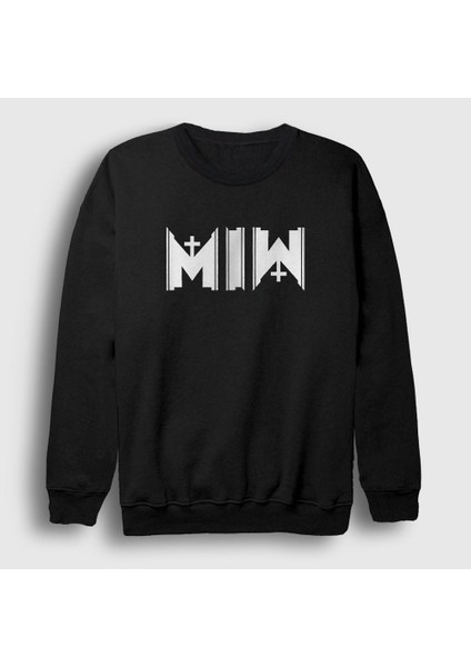 Unisex Siyah Miw Motionless In White Sweatshirt