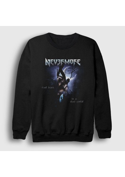 Unisex Siyah Dead Nevermore Sweatshirt