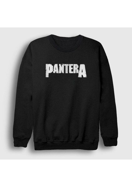 Unisex Siyah Logo Pantera Sweatshirt
