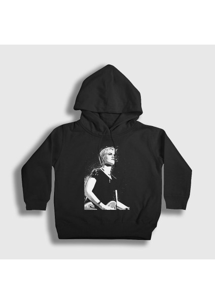 Unisex Çocuk Siyah Dolores O'riordan The Cranberries Kapüşonlu Sweatshirt