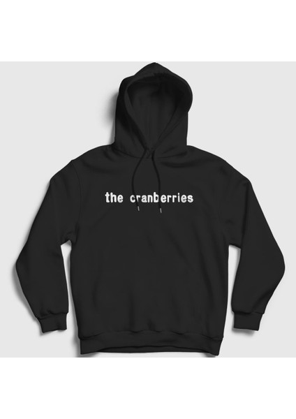 Unisex Siyah Logo The Cranberries Kapüşonlu Sweatshirt