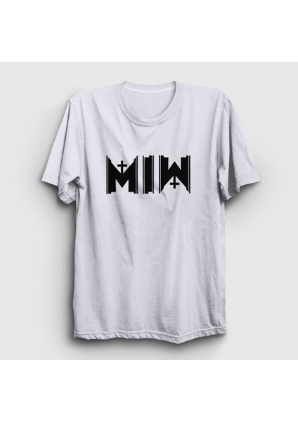 Unisex Beyaz Miw Motionless In White T-Shirt