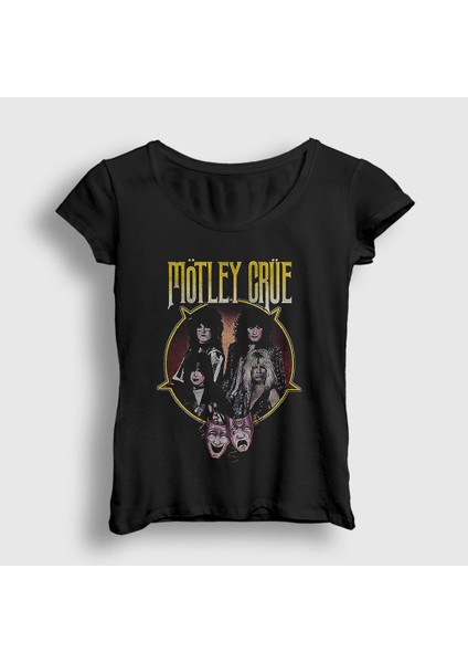 Kadın Siyah Band Mötley Crüe T-Shirt