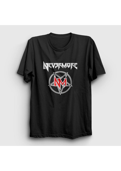 Unisex Siyah Logo V2 Nevermore T-Shirt