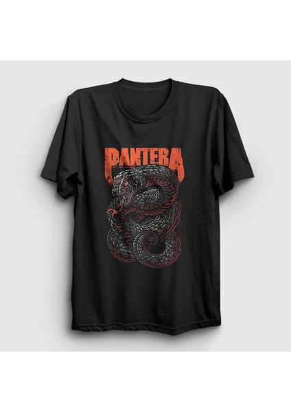 Unisex Siyah Snake Pantera T-Shirt