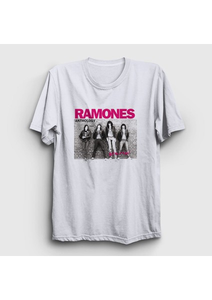 Unisex Beyaz Anthology Ramones T-Shirt