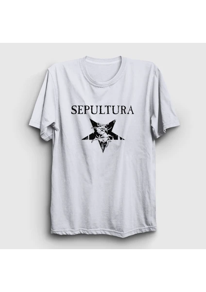 Unisex Beyaz Logo V2 Sepultura T-Shirt