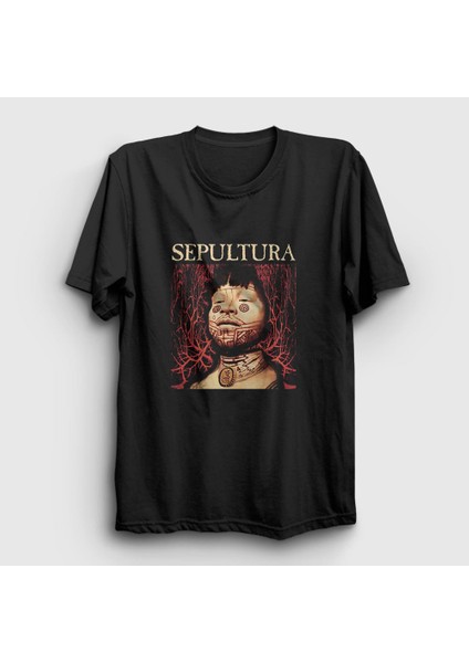 Unisex Siyah Roots Sepultura T-Shirt