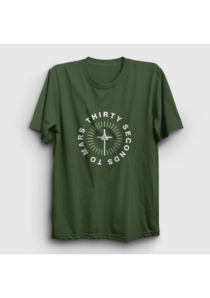 Unisex Haki Circle 30 Seconds To Mars T-Shirt