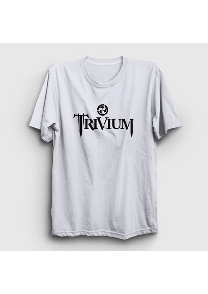 Unisex Beyaz Logo Trivium T-Shirt