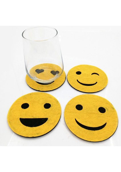 Bardak Altlığı Keçe EMOJI&NBSP;SARI&NBSP;61144