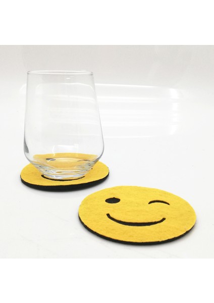 Bardak Altlığı Keçe EMOJI SARI 61142