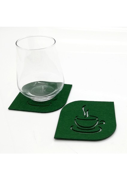 Bardak Altlığı Keçe Oval KÖŞE YEŞIL 61058