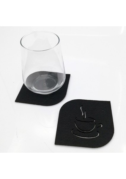 Bardak Altlığı Keçe Oval KÖŞE&NBSP;SIYAH&NBSP;61052