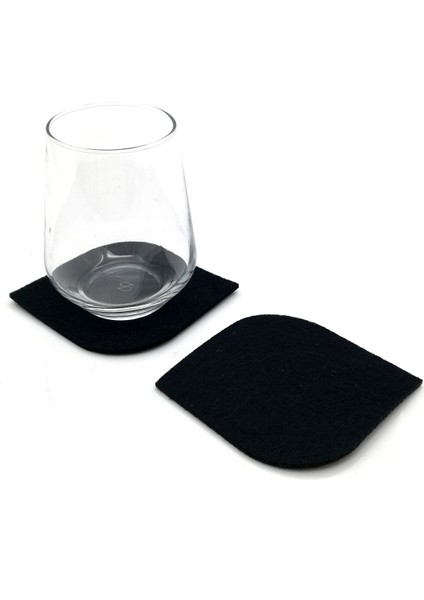 Bardak Altlığı Keçe Oval KÖŞE SIYAH 61032