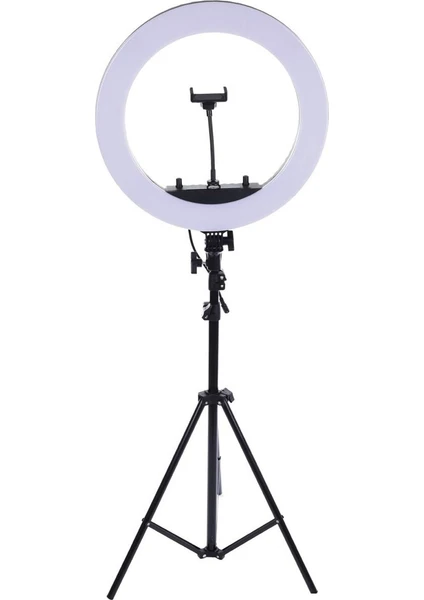 Coverzone Selfie LED Işıklı Hq-18 Halka 18 Inch Selfie/yayıncı/makyaj Işığı 210 cm Tripod