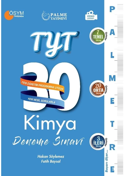 Palme Yayıncılık TYT 30 Kimya Deneme Sınavı Palme Yayıncılıktre Serisi