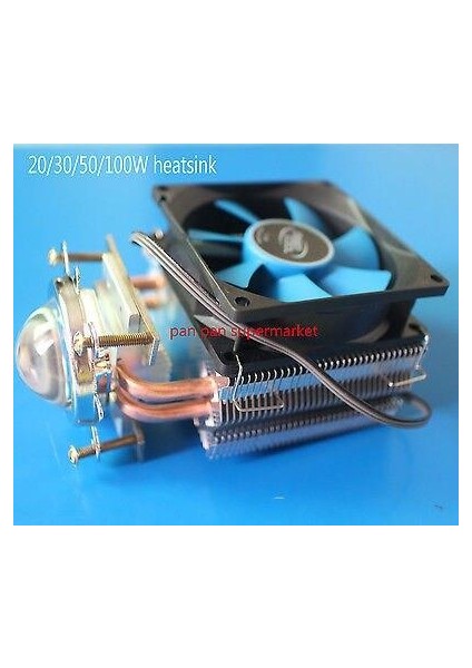 20W-100W LED Için Isı Emici Alüminyum Fanlı Hibrit Radyatör Soğutucu 60-80° Lensli Set modelleri