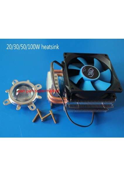20W-100W LED Için Isı Emici Alüminyum Fanlı Hibrit Radyatör Soğutucu 60-80° Lensli Set indirimleri