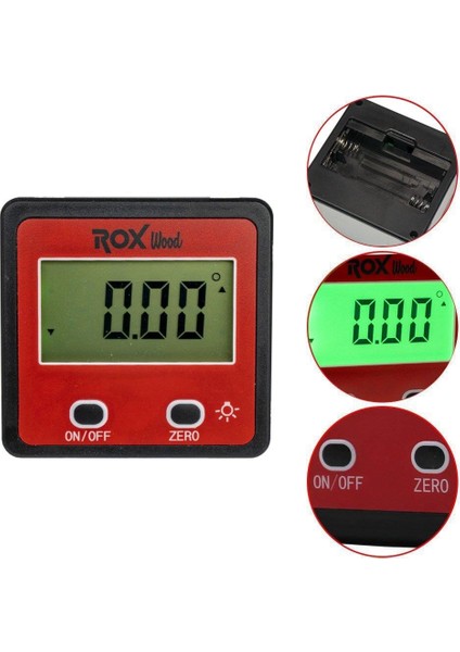 Rox Wood 0095 Dijital Mıknatıslı Açı Ölçer