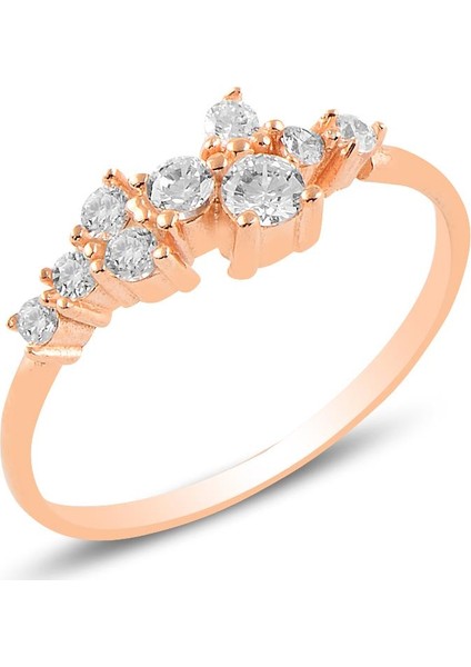 Gümüş Rose Zirkon Taşlı Lady Gümüş Yüzük
