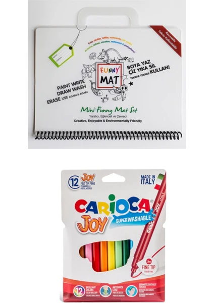 Akademi Çocuk Mini Set + Carioca Joy Keçeli Kalem Seti 12'li