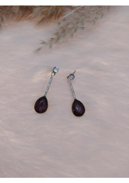 Hdmarketim Swarovski Karışık Taşlı Sallantılı Küpe Dogal Temalı