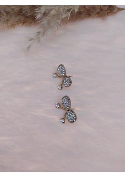 Hdmarketim Kelebek Swarovski Taşlı Incili Doğa Temalı Küpe modelleri
