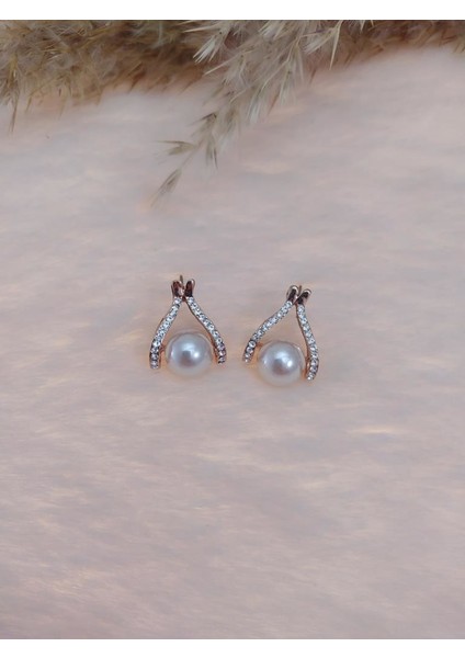 Hdmarketim Swarovski Taşlı Incili Doğa Temalı Küpe