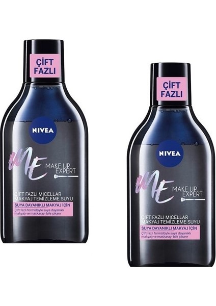 Make Up Expert Çift Fazlı Makyaj Temizleme Suyu ( %0 Makyaj Kalıntısı) 400 ml x 2