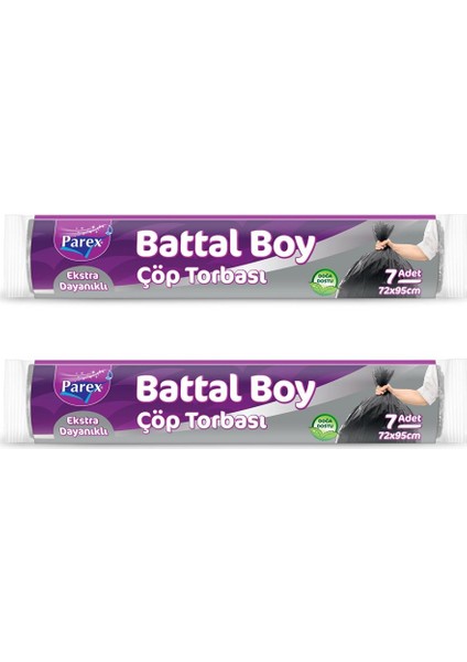 Ekstra Dayanıklı Çöp Torbası Battal Boy 2'Li Paket