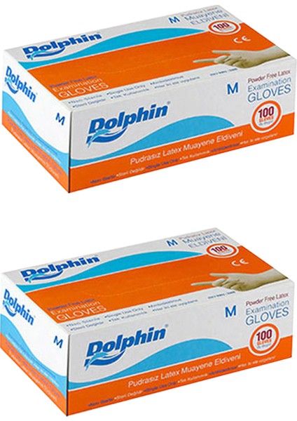 Beyaz Lateks Eldiven Pudrasız (M) 100lü Paket 2 Adet
