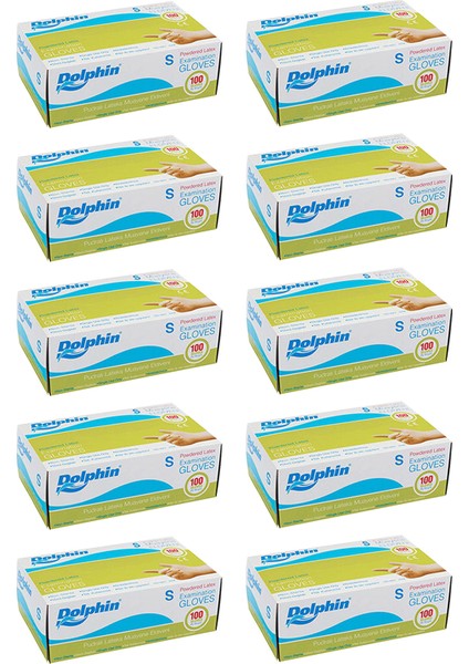 Beyaz Lateks Eldiven Pudralı S 100 Adet x 10 Paket