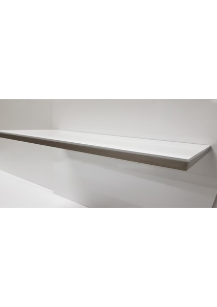 De&se Design Duvar Rafı Kitap Rafı Süs Rafı 3'lü(50-40-30 Cm)Duvar Rafı Parlak Beyaz Mdf-Gri Beyaz Çift Renk Kenar Bantlı