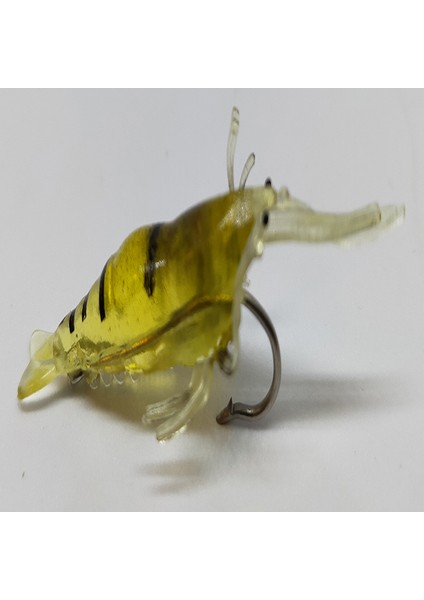Sarı Karides Iğneli 1.3 gr 5 cm Yapay Sahte Silikon Yem (5 Adet)