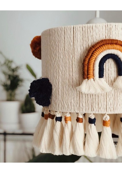 Makrome Sarkıt Avize Gökkuşağı Desenli modelleri