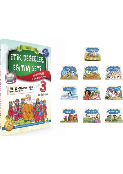 Çocuk Etik Değerler Eğitim Seti (10 Kitap) ve Yaşayan Değerlerimiz (10 Kitap)