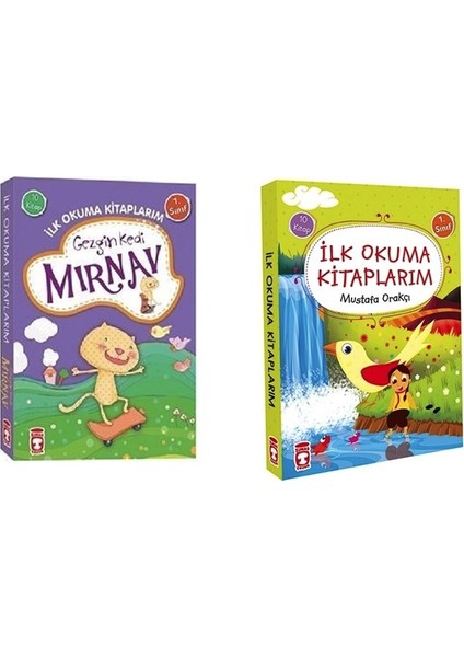 Gezgin Kedi Mırnav (10 Kitap) ve Ilk Okuma Kitaplarım (10 Kitap) 2 'li Hikaye Seti