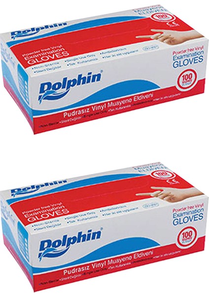 Beyaz Vinil Eldiven Pudrasız (M) 100lü Paket 2 Adet
