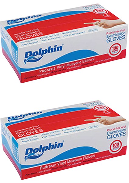 Beyaz Vinil Eldiven Pudrasız (L) 100lü Paket 2 Adet