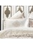 Astor Damask Krem/bej Çift Kişilik Saten Nevresim Pike Seti 3