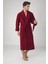 Bordo Pitikare Desenli Bambo Cotton Erkek Bornozu 1