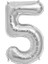 Rakam Balon Folyo Orta Boy 75 cm Gümüş 5 1