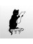 Folyo Sticker Gazete Okuyan Kedi 80 cm Uzunluk Dekoratif Sticker 1