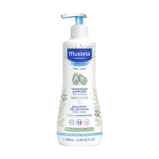 Mustela Gentle Cleansing Gel - Bebek Saç ve Vücut Şampuanı 500ML